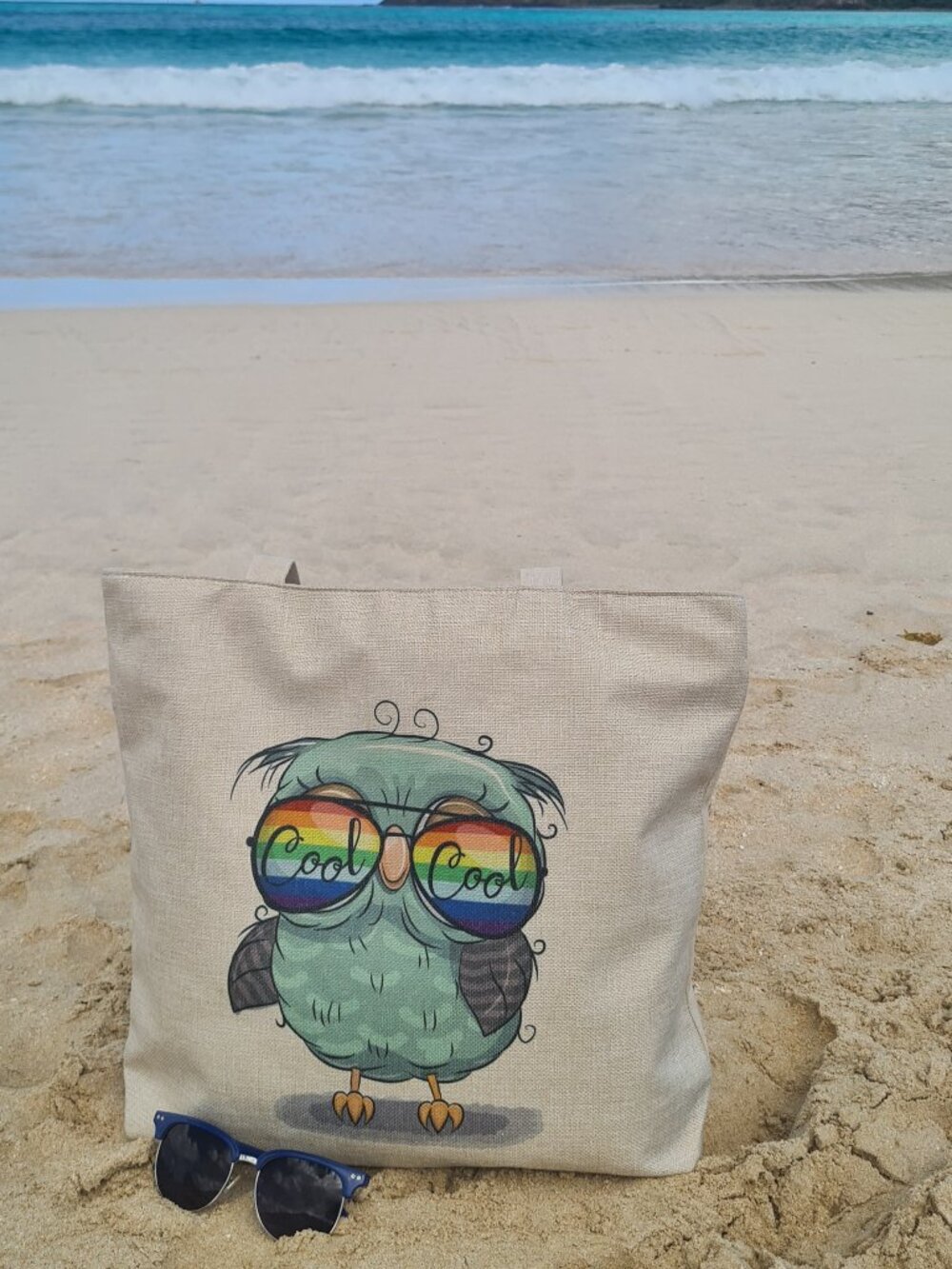 Cool Cool Owl Tote Beach Bag Canvas NWT